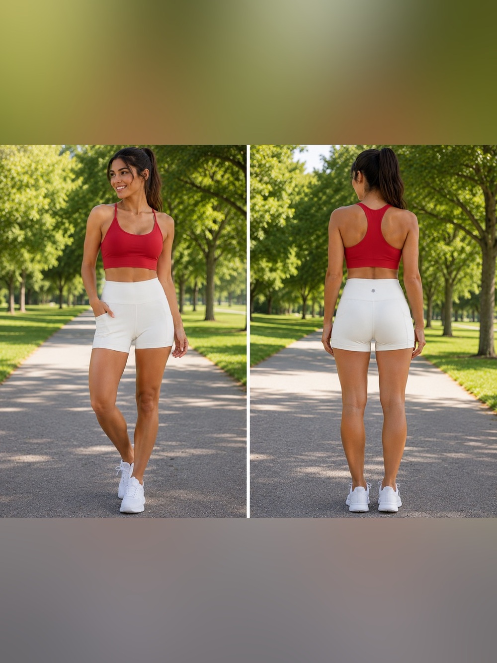 Athleta Interval Stash Short White Size M NWT